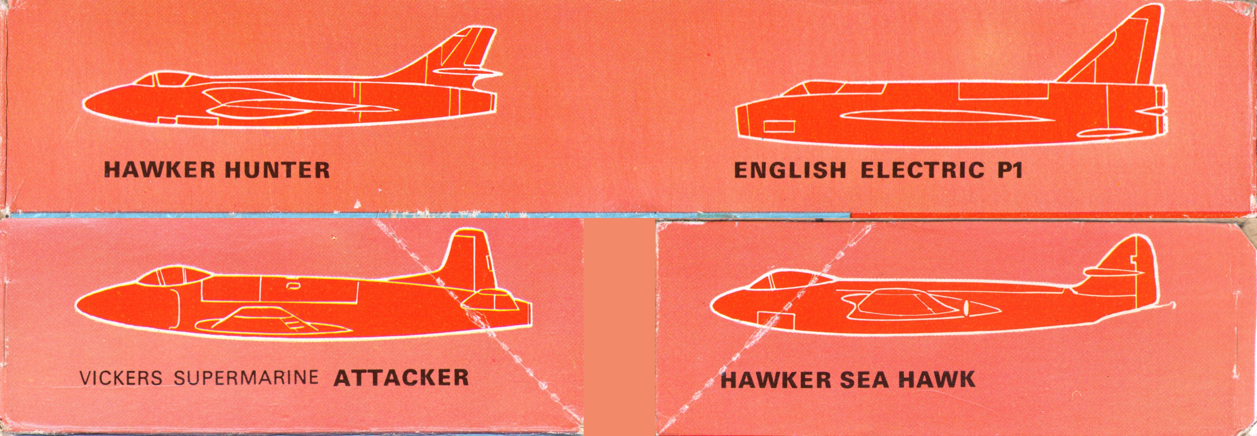 Изображения других моделей Красной серии 1965г на внутренних стенках коробки FROG F331 Fairey Gannet
